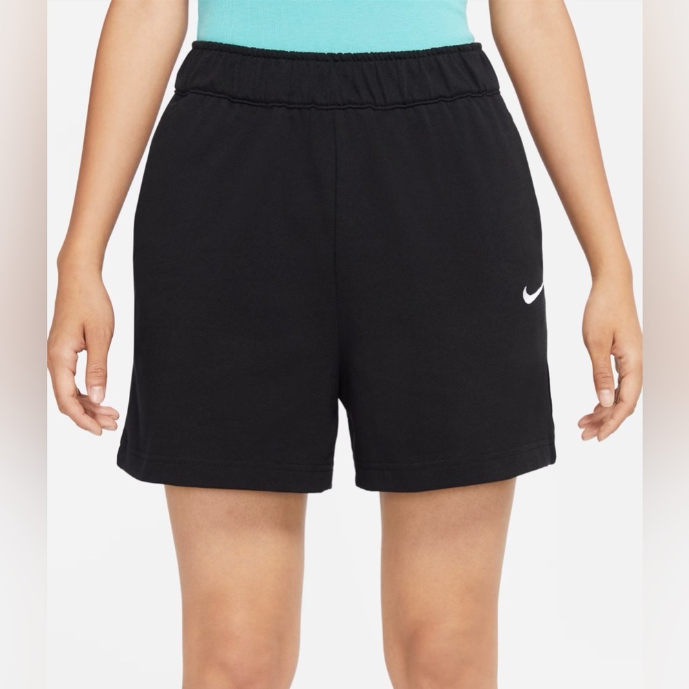 Nike Women’s XL Jersey Black High Rise Loose Fit Shorts Sportswear Pockets NWT